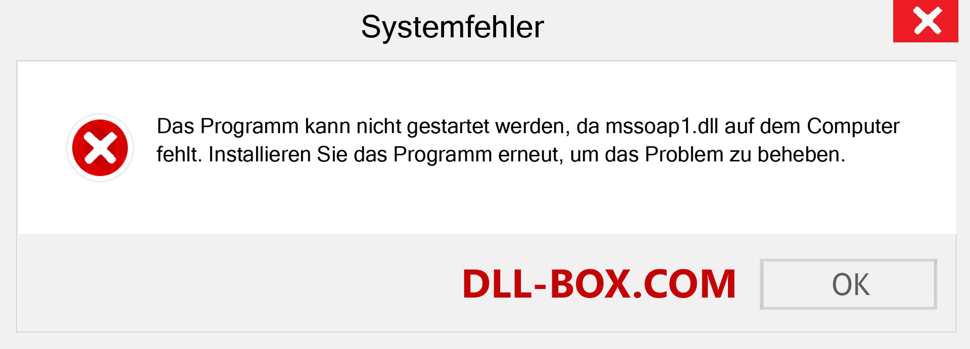 mssoap1.dll-Datei fehlt?. Download für Windows 7, 8, 10 - Fix mssoap1 dll Missing Error unter Windows, Fotos, Bildern